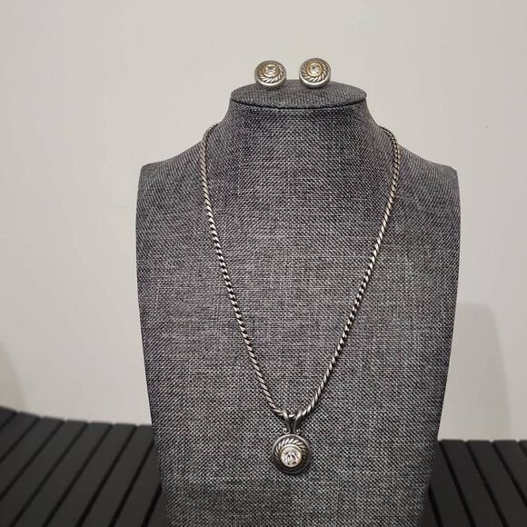 Brighton Necklace and Jeweled Pendant With Earrings